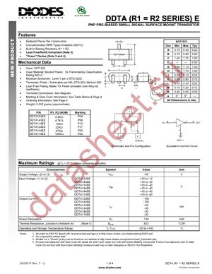 DDTA144EE-7 datasheet  